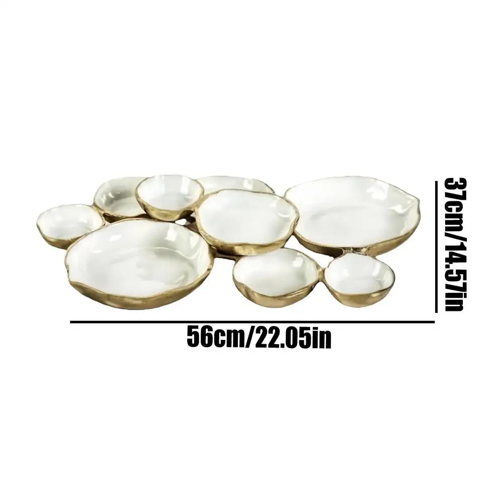 Cluster Serving Bowls 9-Grid Plate Decorative Dessert Plate Multi Bowl Platter With Compartments For Fruit Candy Meals
