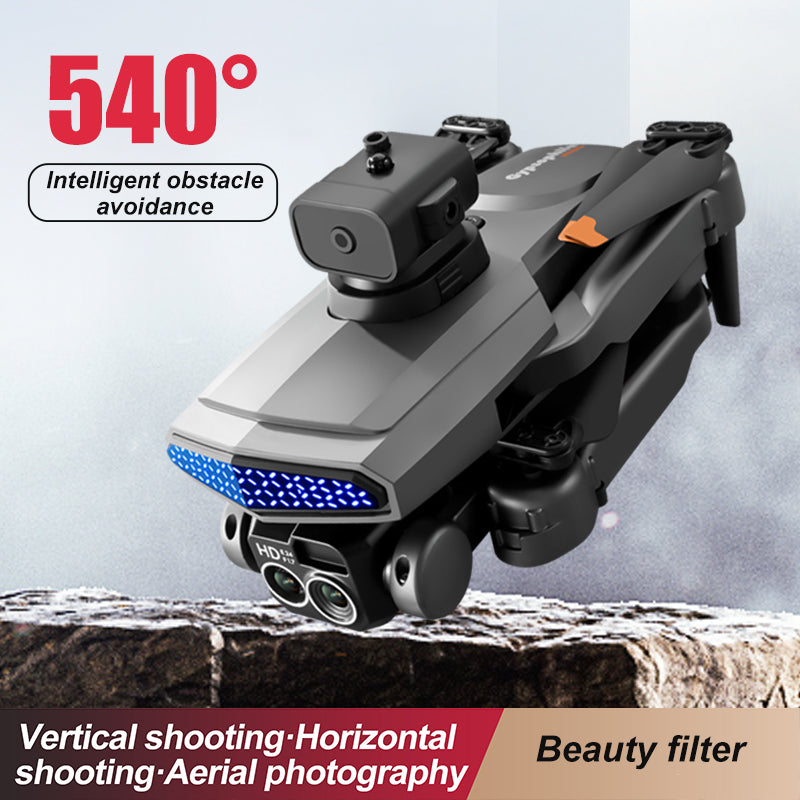D6 Air Drone For Beginners 540 Degree  Intelligent Obstacle Avoidance Dual HD Cameras With Beauty Filter Easy Control Foldable Drone For Indoor Outdoor Flight